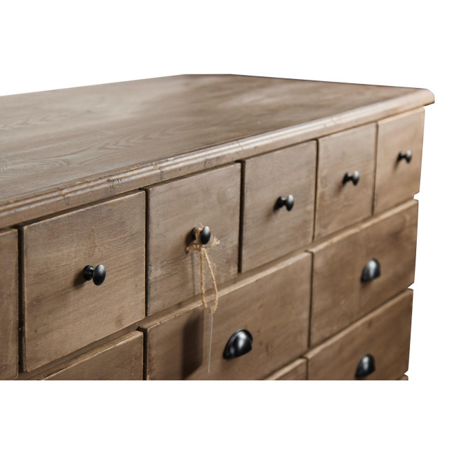 Meuble Semainier Chiffonnier Grainetier Bois 13 Tiroirs Marron 199x55x85cm