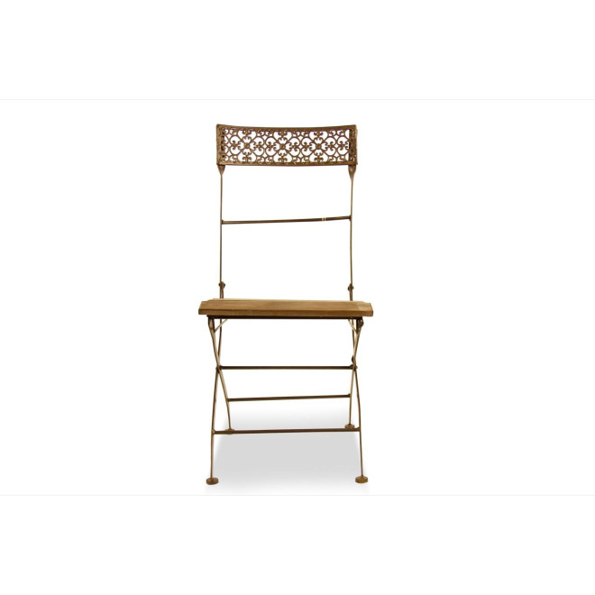 Chaise Bois Fer Forgé Marron 40x50.5x92.5cm