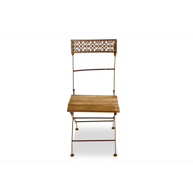 Chaise Bois Fer Forgé Marron 40x50.5x92.5cm