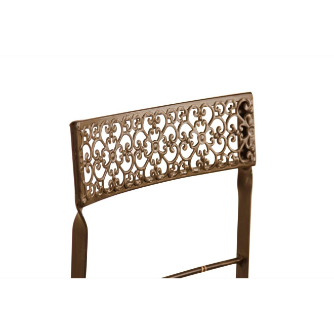 Chaise Bois Fer Forgé Marron 40x50.5x92.5cm
