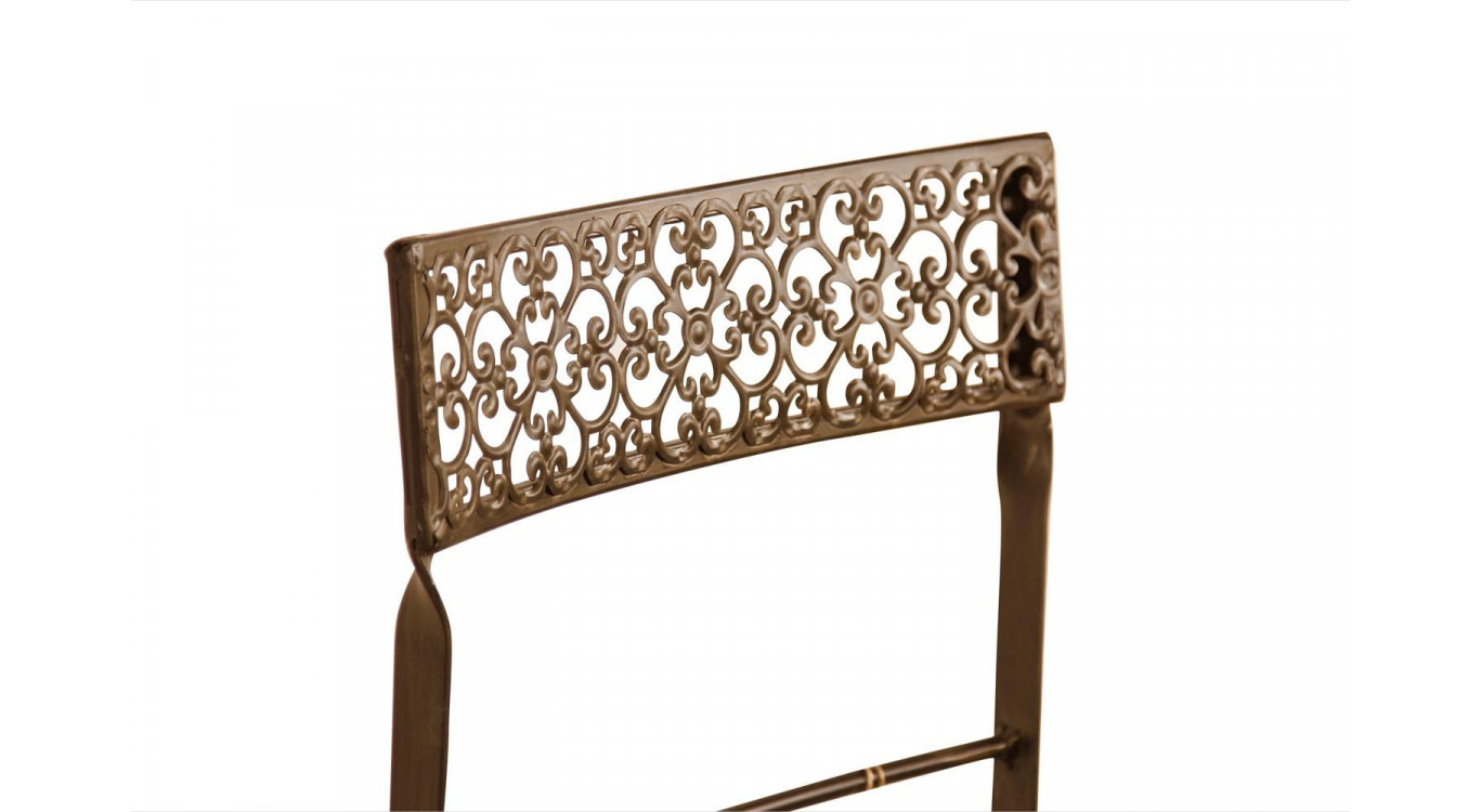 Chaise Bois Fer Forgé Marron 40x50.5x92.5cm