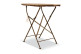 Table Ronde Bois Fer Forgé Marron 70x70x73cm