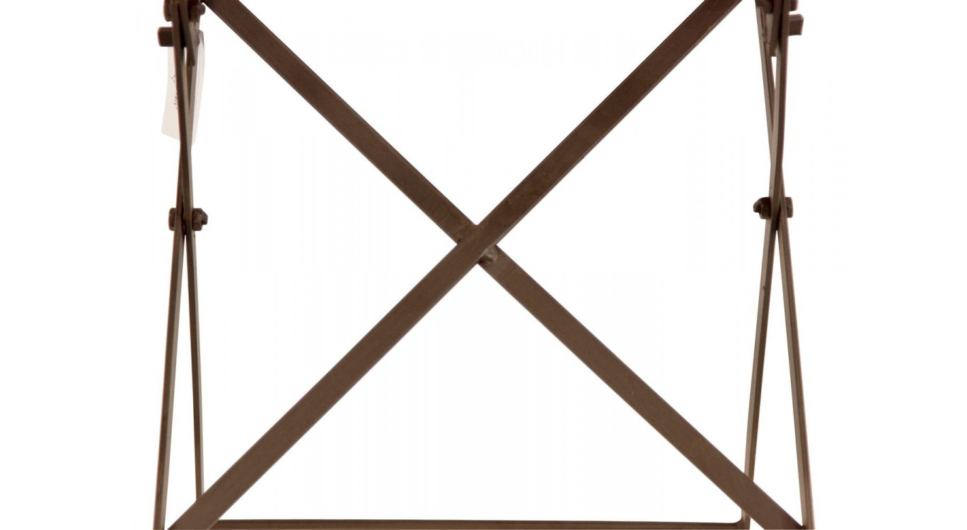 Table Ronde Bois Fer Forgé Marron 70x70x73cm