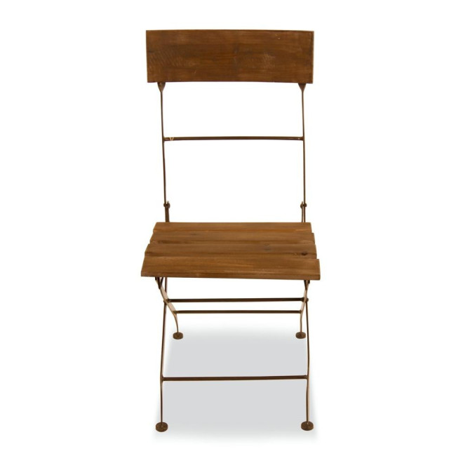 Chaise Bois Fer Forgé Marron 40x50.5x93.5cm