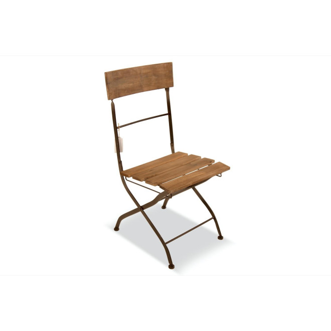 Chaise Bois Fer Forgé Marron 40x50.5x93.5cm