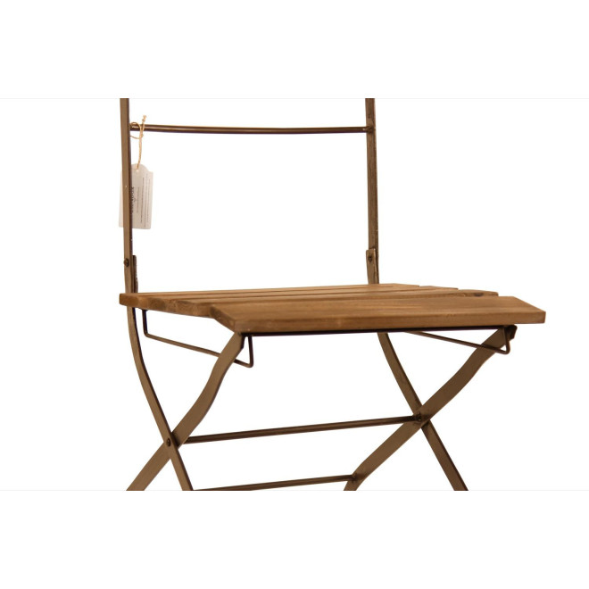 Holzstuhl Schmiedeeisen Braun 40x50.5x93.5cm