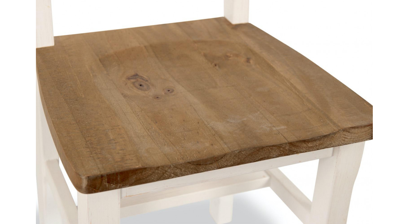 2er-Set Stühle Holz Zesuriert Weiß 47x51.5x102.5cm