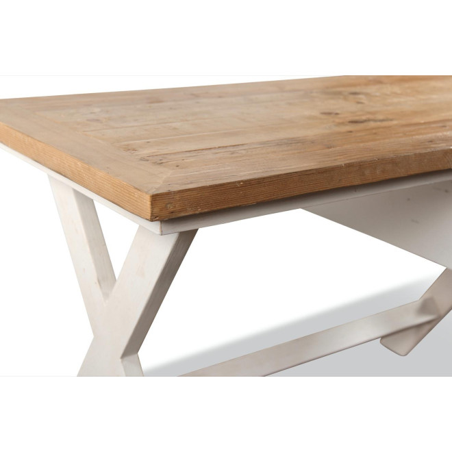 Bureau Bois Blanc Césuré 2 Tiroirs 130x66x80cm