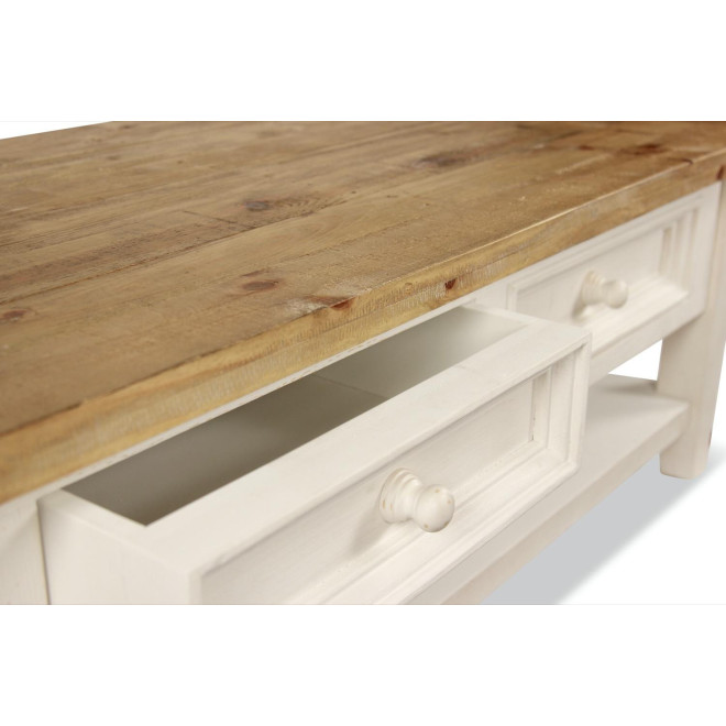 Unterschrank Aufbewahrung Holz Weiss Gestalten 2 Schubladen 120x60x45cm