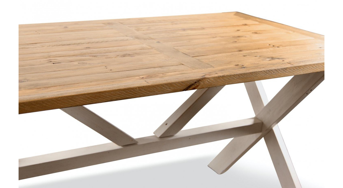 Table Haute Bois Blanc Césuré 160x105x88.5cm