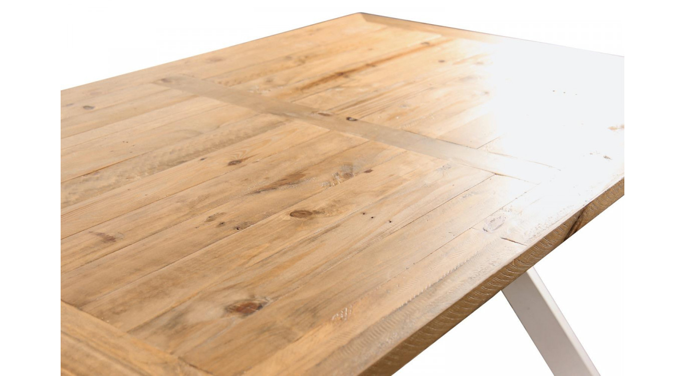 Hoher Tisch Holz Weiß Zesuriert 160x105x88.5cm