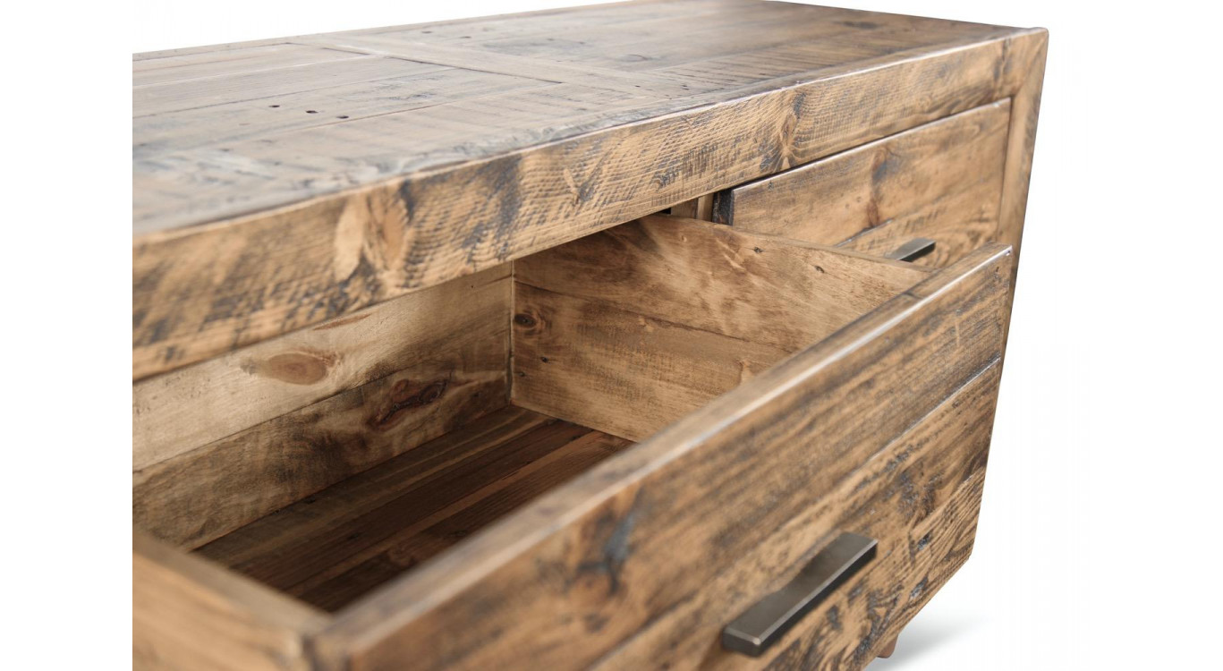 Meuble Bas Rangement Bois 120x40x68cm