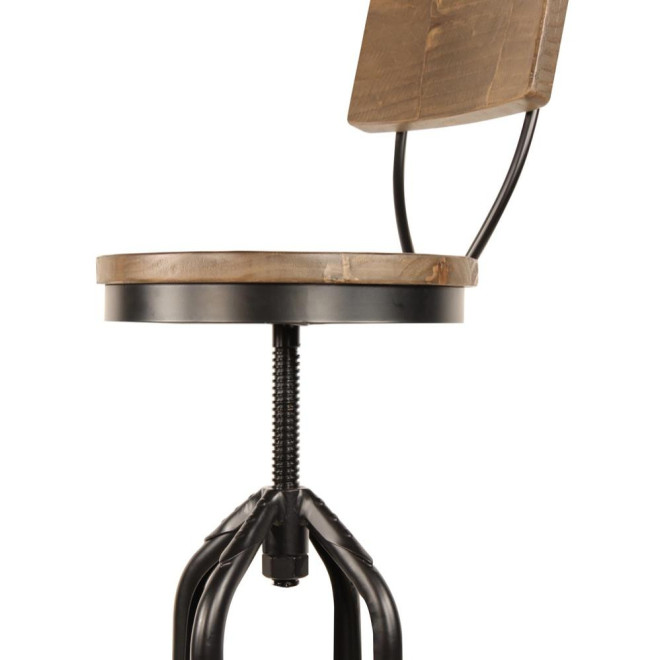 Chaise Haute Tabouret Bois Fer Forgé 40.5x40.5x102cm