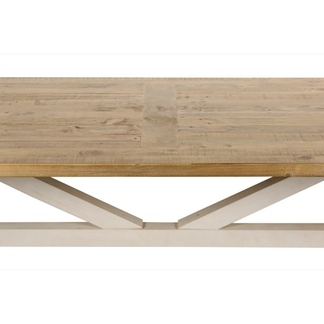 Table Rectangulaire Bois Blanc Césuré 234x93.5x79cm