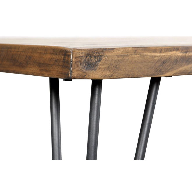 Rechteckiger Tisch Holz Schmiedeeisen Braun 220x90x80cm