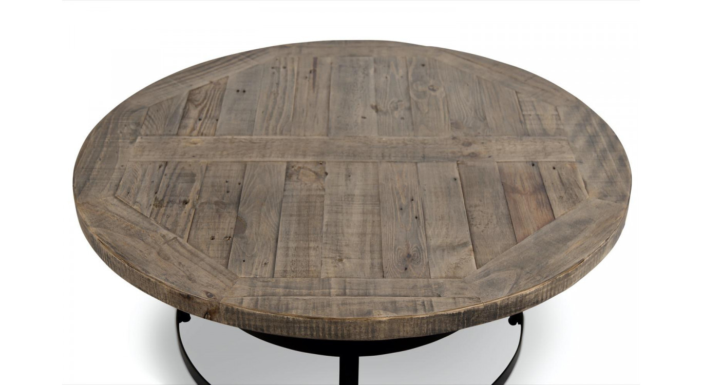 Runder Couchtisch Holz Braun 100x100x40.5cm