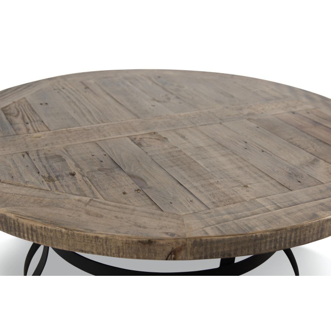 Runder Couchtisch Holz Braun 100x100x40.5cm