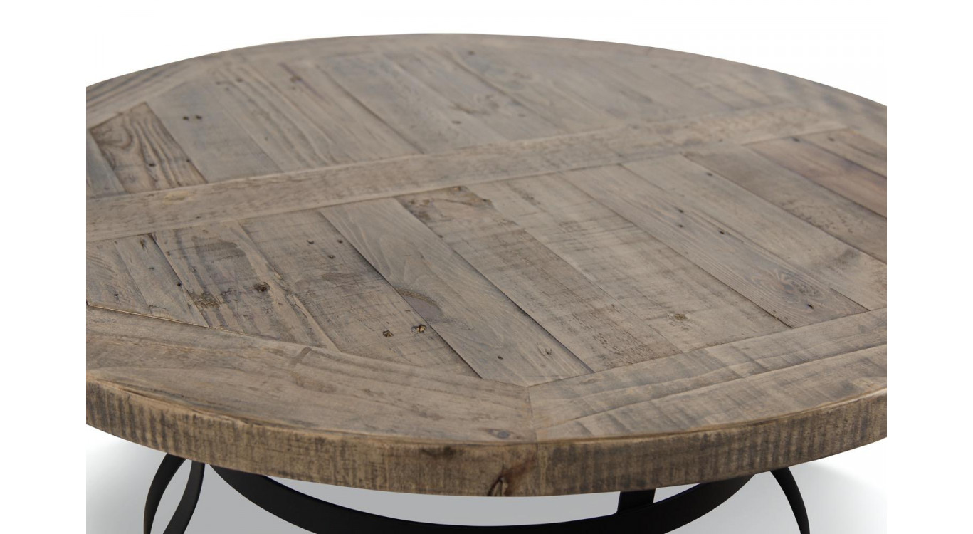 Runder Couchtisch Holz Braun 100x100x40.5cm