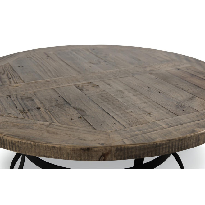 Table Basse Ronde Bois Marron 100x100x40.5cm