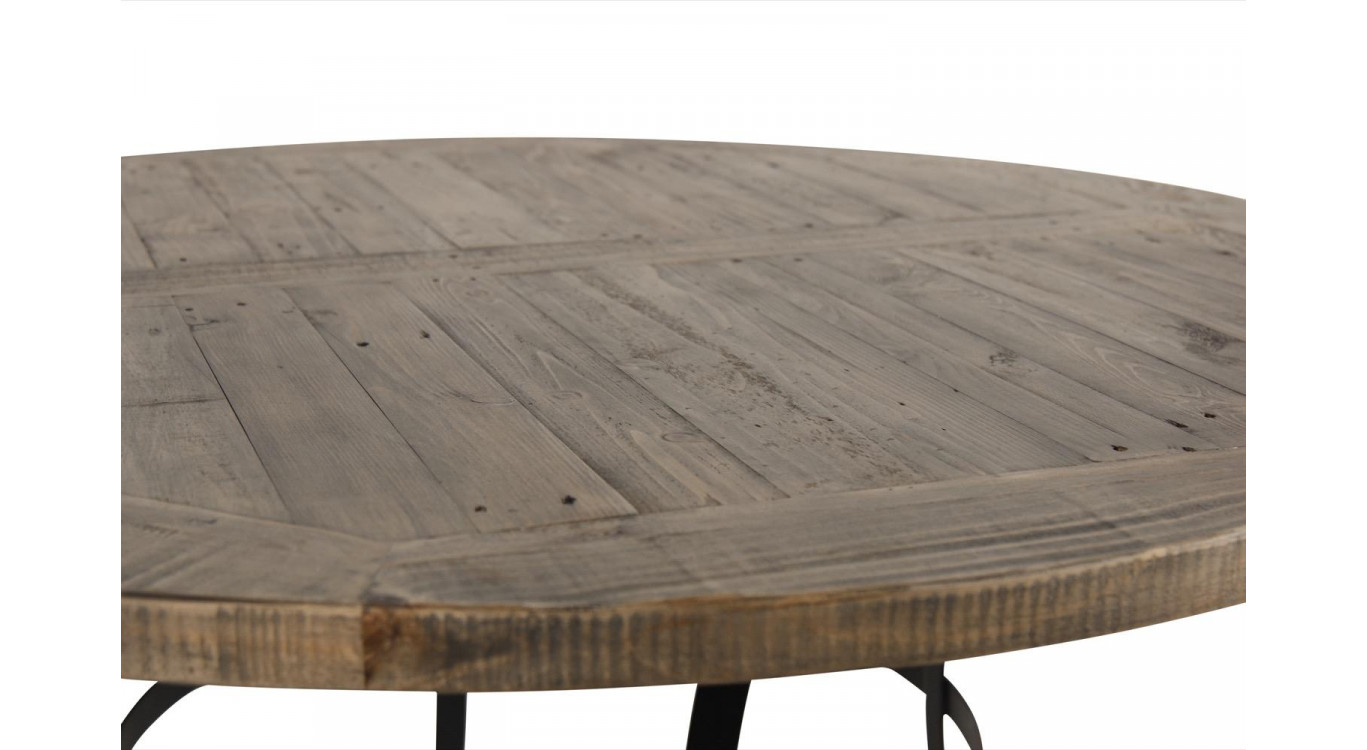 Table Ronde Bois Marron 140x140x75cm