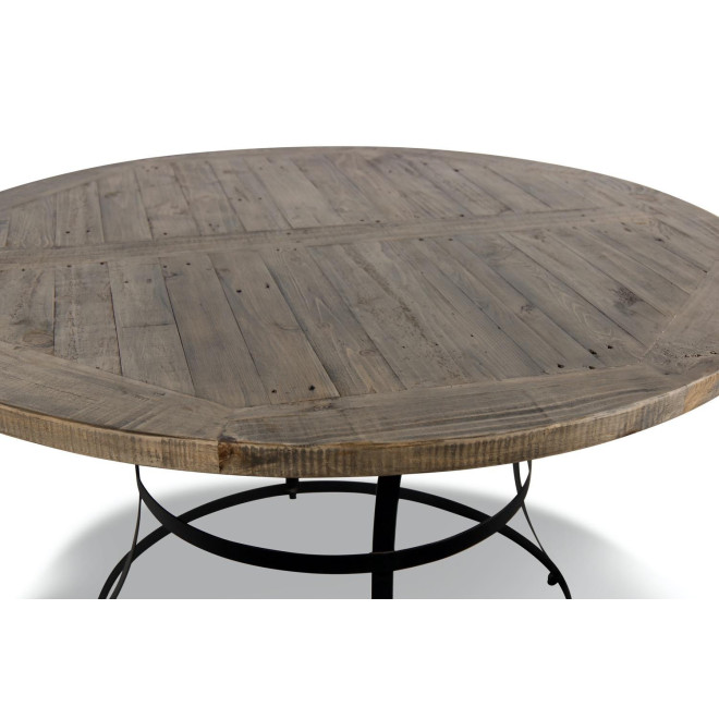Table Ronde Bois Marron 140x140x75cm
