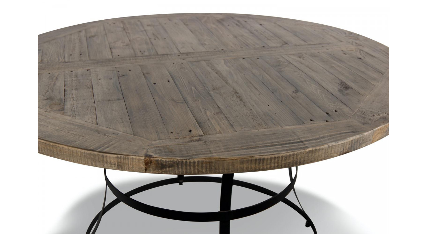Table Ronde Bois Marron 140x140x75cm