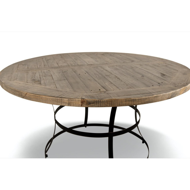 Table Ronde Bois Marron 140x140x75cm