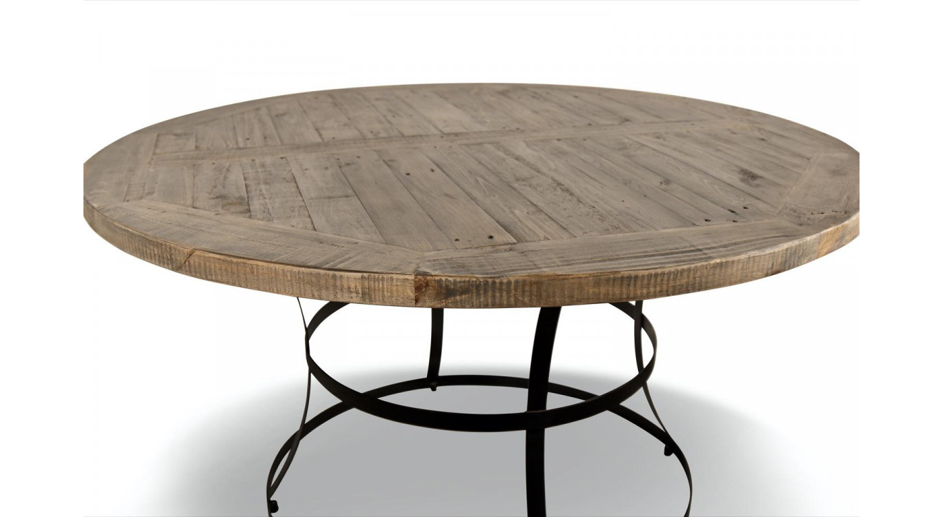 Table Ronde Bois Marron 140x140x75cm