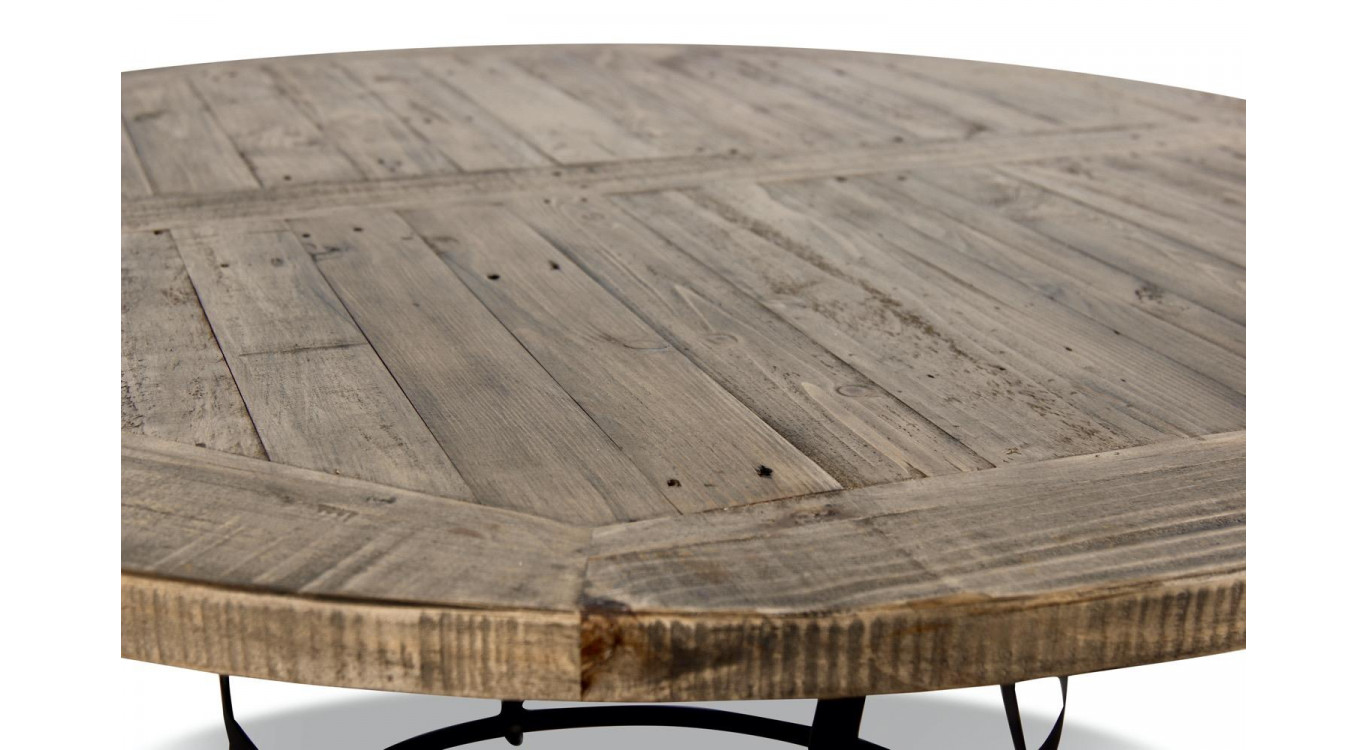 Table Ronde Bois Marron 140x140x75cm