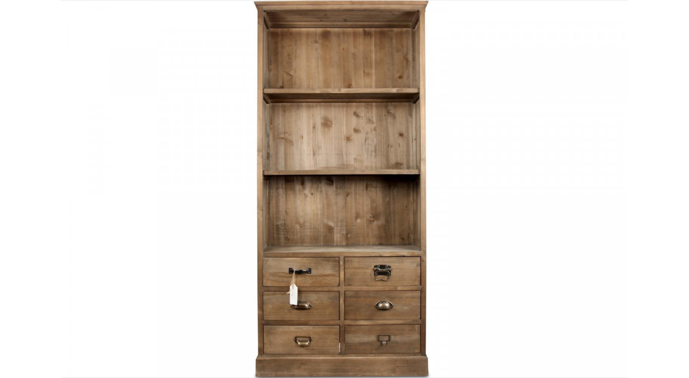 Buffet Vaisselier Rangement Holz 6 Schubladen 78x34x168cm