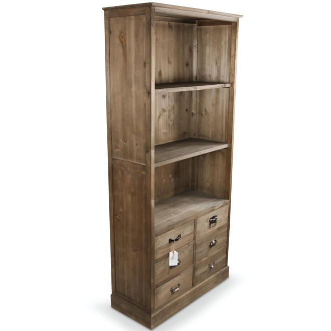 Buffet Vaisselier Rangement Holz 6 Schubladen 78x34x168cm