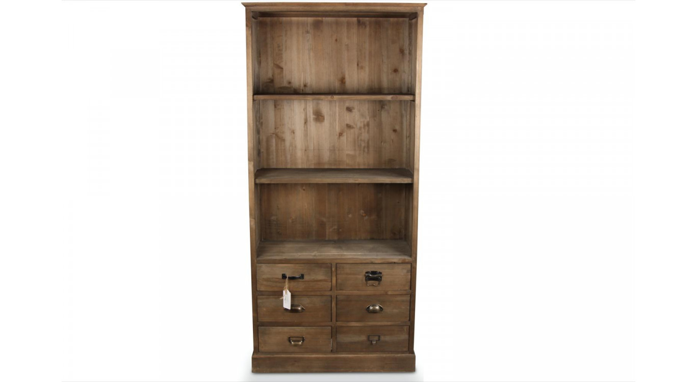 Buffet Vaisselier Rangement Holz 6 Schubladen 78x34x168cm
