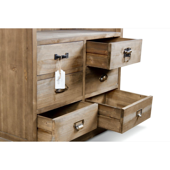 Buffet Vaisselier Rangement Holz 6 Schubladen 78x34x168cm