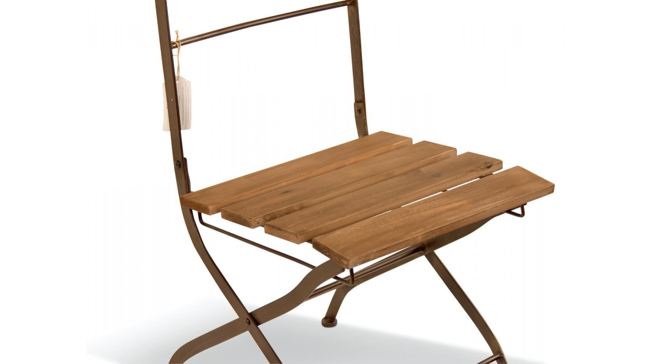 Chaise Bois Fer Forgé Marron 40x50.5x93.5cm