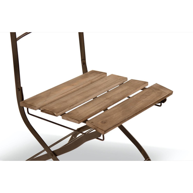 Chaise Bois Fer Forgé Marron 40x50.5x92.5cm