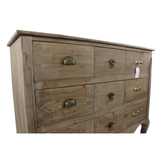 Unterschrank Aufbewahrung Holz 9 Schubladen 121x40x94cm