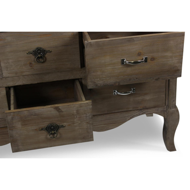 Unterschrank Aufbewahrung Holz 9 Schubladen 121x40x94cm
