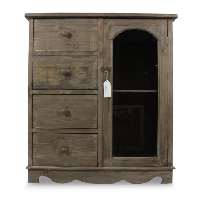 Unterschrank Aufbewahrung Holz 4 Schubladen 80x40x90cm