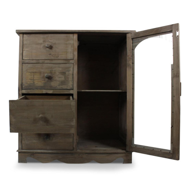 Unterschrank Aufbewahrung Holz 4 Schubladen 80x40x90cm