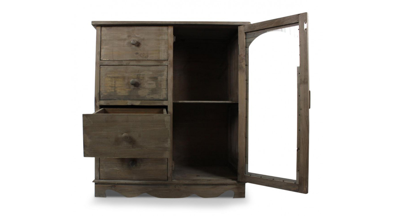 Unterschrank Aufbewahrung Holz 4 Schubladen 80x40x90cm