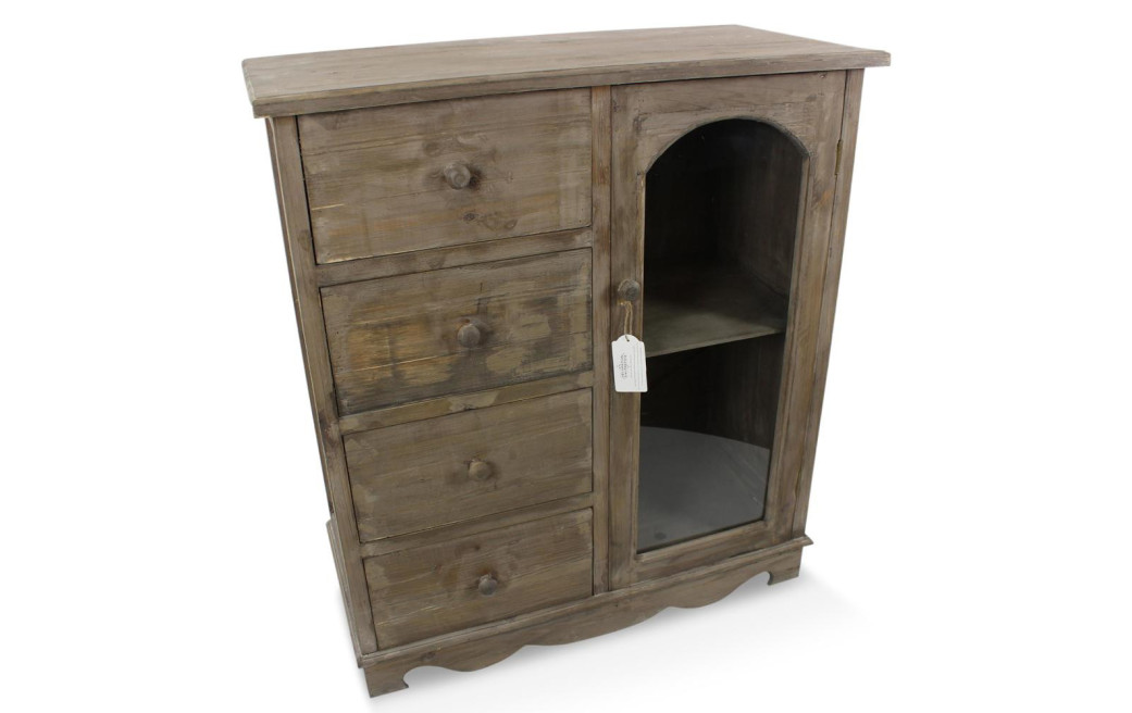 Unterschrank Aufbewahrung Holz 4 Schubladen 80x40x90cm