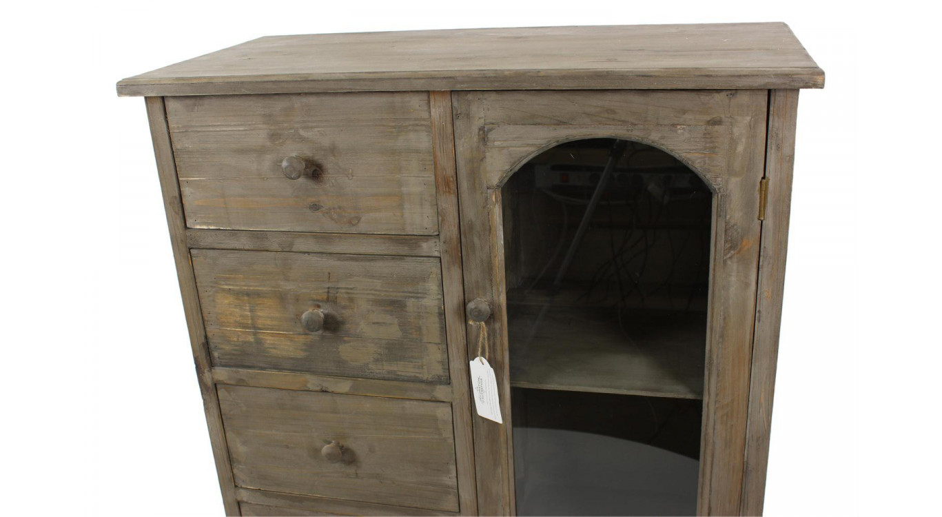 Unterschrank Aufbewahrung Holz 4 Schubladen 80x40x90cm