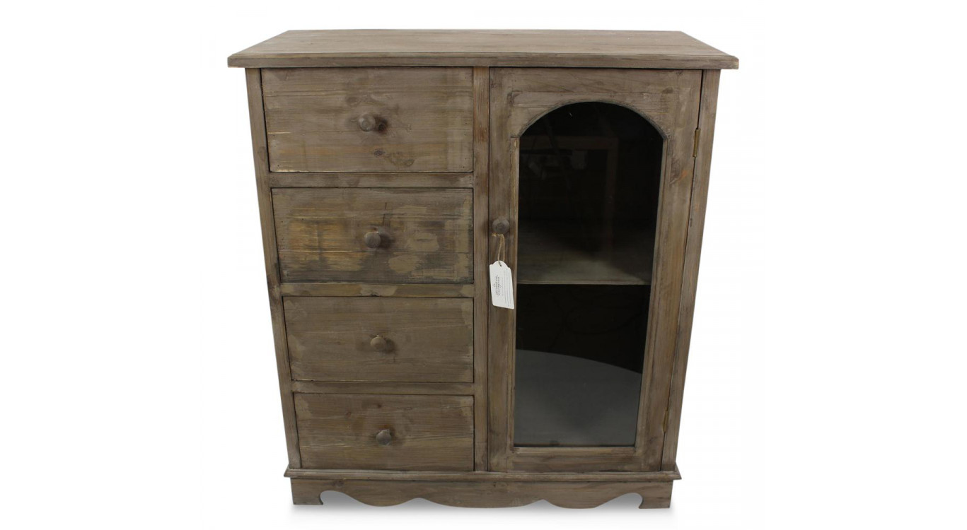 Unterschrank Aufbewahrung Holz 4 Schubladen 80x40x90cm