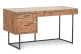 Schreibtisch 3 Schubladen Holz Metall Braun 150x60x76cm