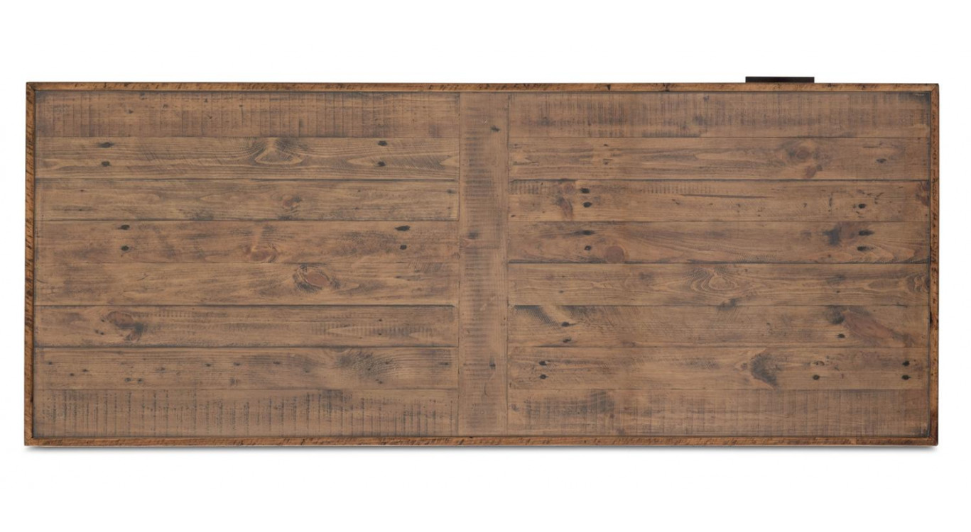 Bureau 3 Tiroirs Bois Métal Marron 150x60x76cm
