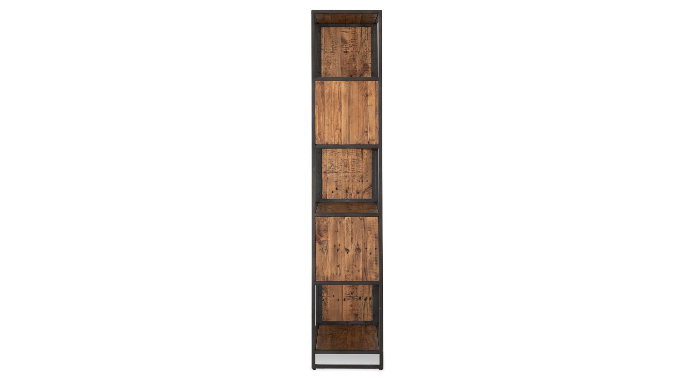 Bibliothèque Bois Métal Marron 80x38x198cm