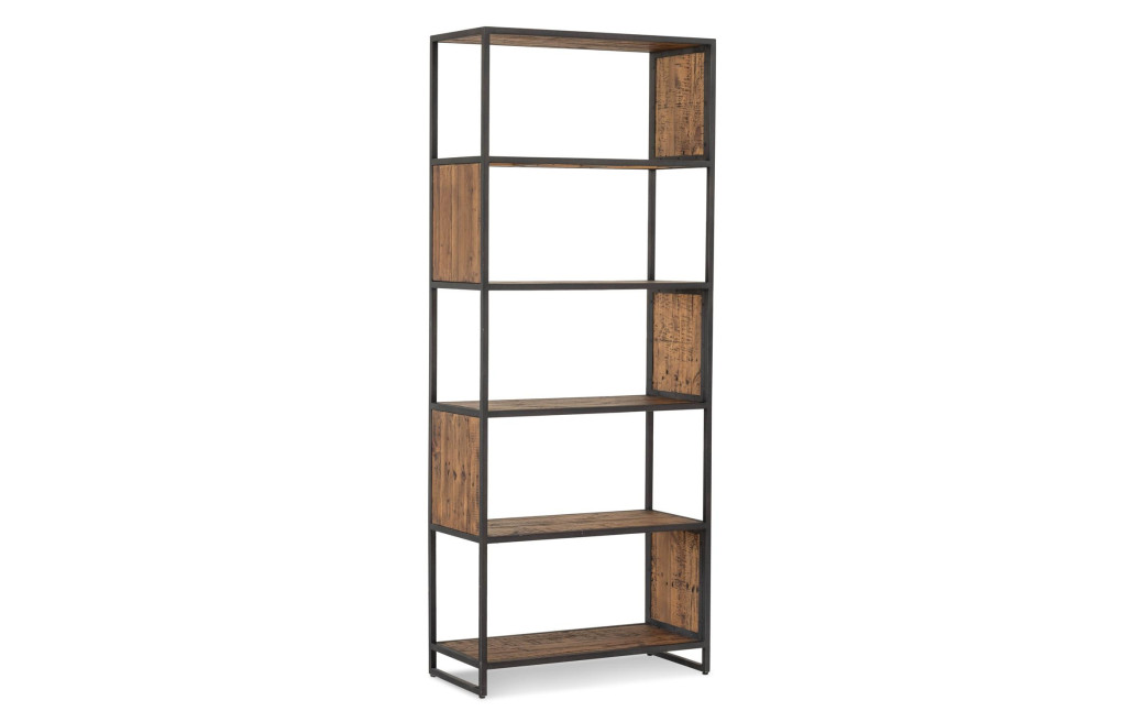 Bücherregal Holz Metall Braun 80x38x198cm