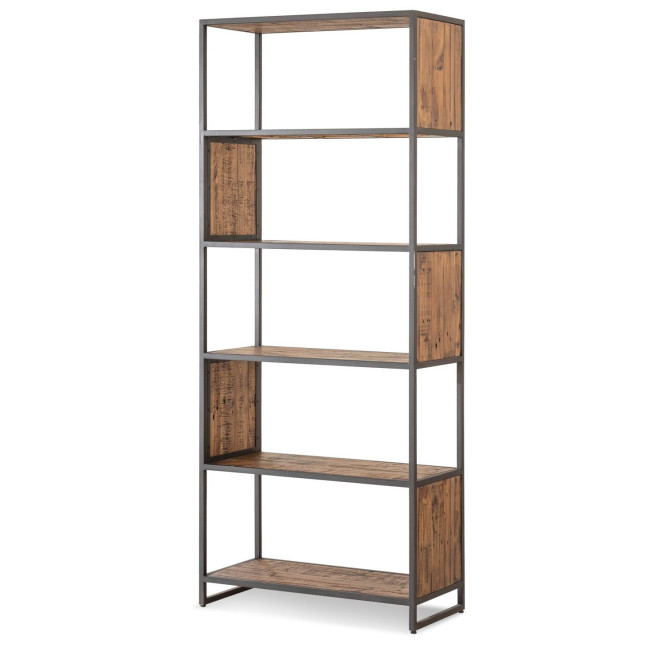 Bücherregal Holz Metall Braun 80x38x198cm
