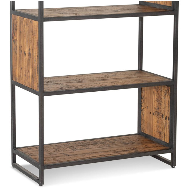 Bücherregal Holz Metall Braun 80x38x198cm