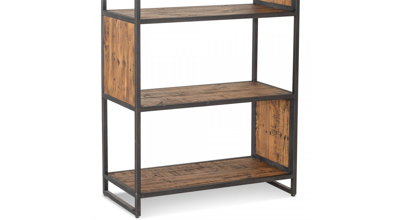 Bibliothèque Bois Métal Marron 80x38x198cm